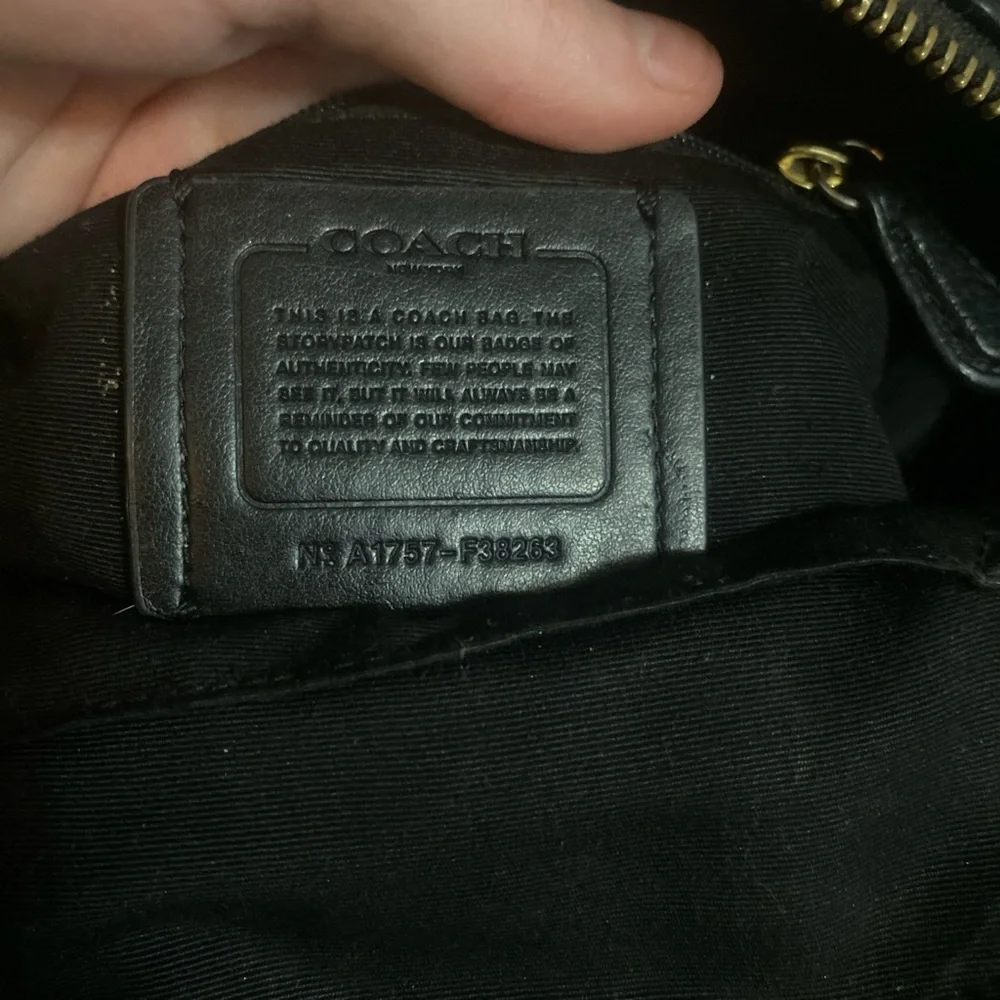 Coach Black Leather Women’s Backpack a with Gold Accents - Picture 3 of 3